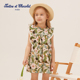 新款 tartineetchocolat法国巧克力童装 25夏季 女童花卉满印连衣裙