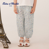 tartineetchocolat法国巧克力童装 子 女童松紧腰碎花裤 25夏季 新款