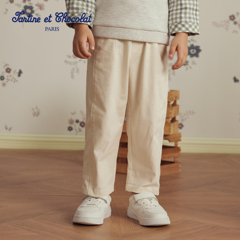 tartineetchocolat法国巧克力童装24秋季男童时尚休闲直筒长裤子