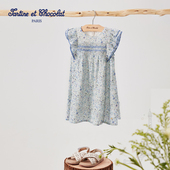 新款 tartineetchocolat法国巧克力童装 25夏季 女童圆领满印连衣裙