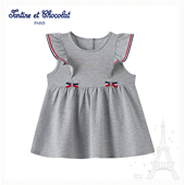 女童圆领小飞袖 tartineetchocolat法国巧克力童装 25春夏新款 T恤