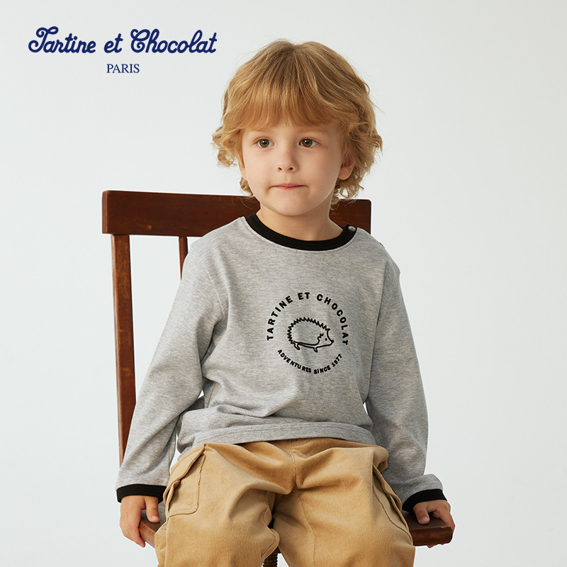 tartineetchocolat法国巧克力童装男童圆领印花长款T恤,童装/婴儿装/亲子装,T恤,淘宝优惠券,粉丝福利购,淘宝优惠卷