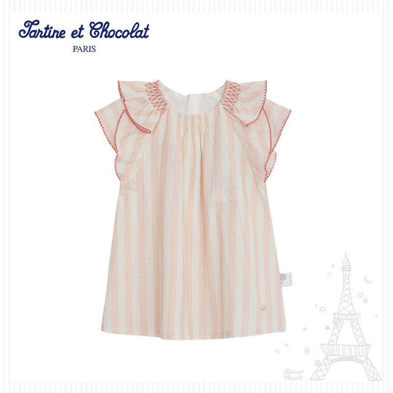 【直播专享价】tartineetchocolat法国巧克力童装夏季女童连衣裙