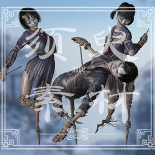 须臾/寂静岭F恐怖稻草人cosplay场景合成图片PNG素材非实物！