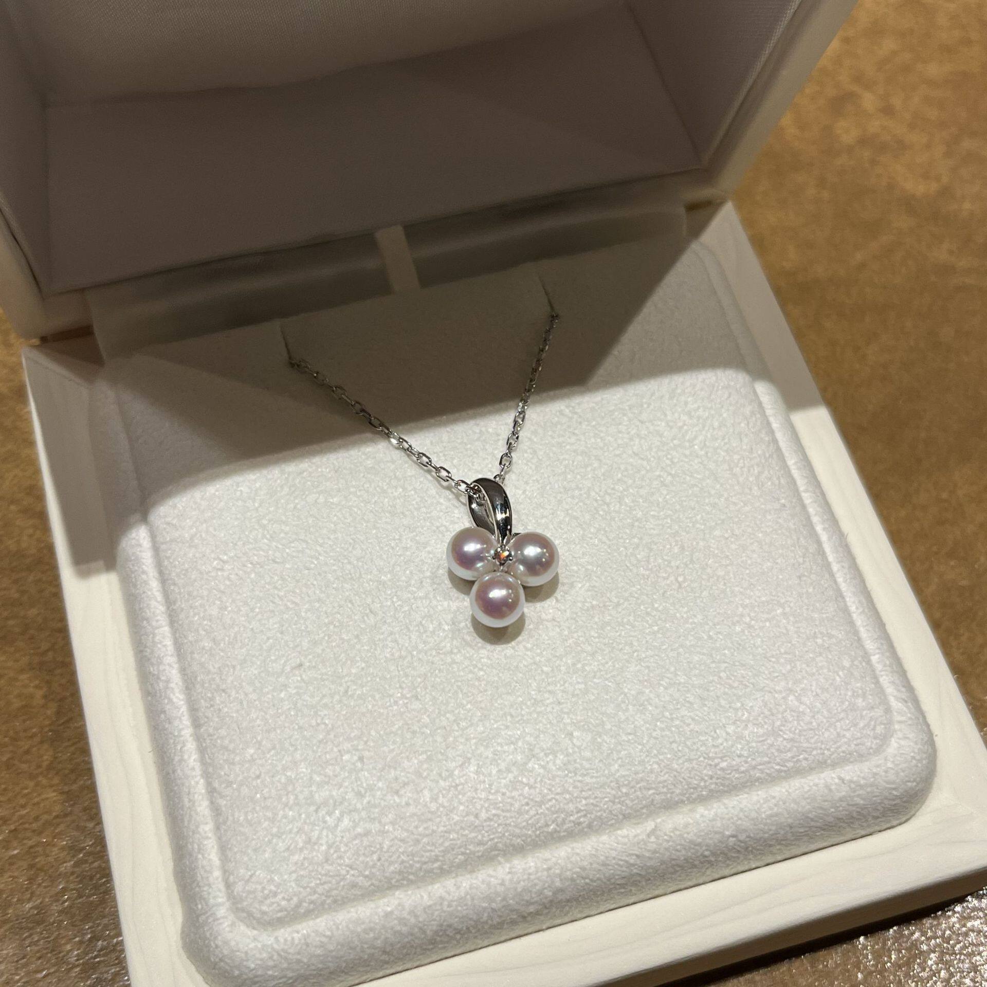 S纯银小葡萄珍珠吊坠项链女小众设计高级感优雅轻奢锁骨链