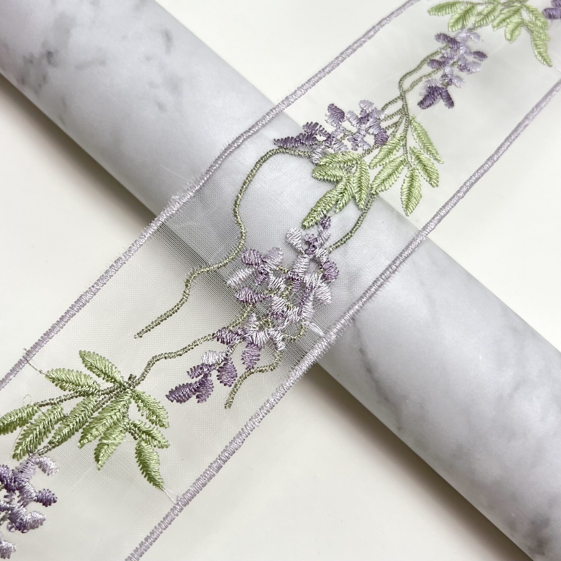 新款 5CM紫色花卉绣花领口花边条码蕾丝汉服领子刺绣装饰diy