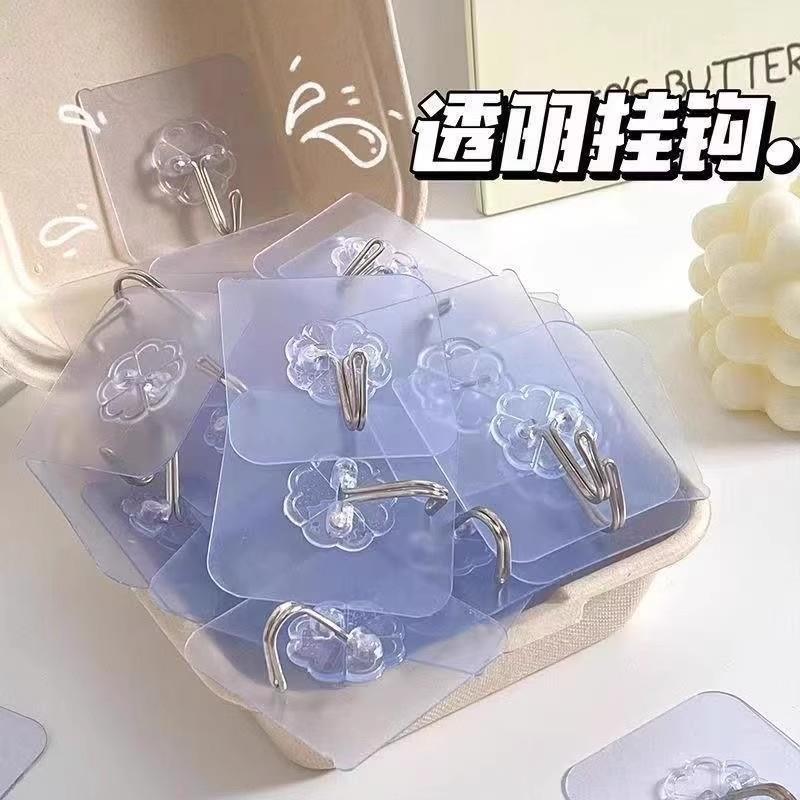 挂钩强力粘胶墙壁贴墙上承重透明无痕挂勾贴钩免打孔钩子粘贴粘钩