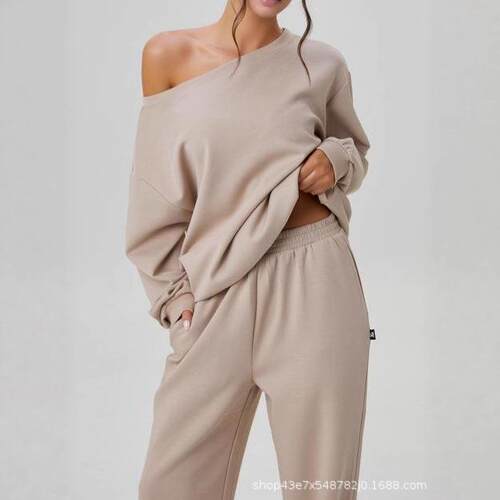 atch Me Chic(US)Women's Leisure Solid Color Sloping Shoulder