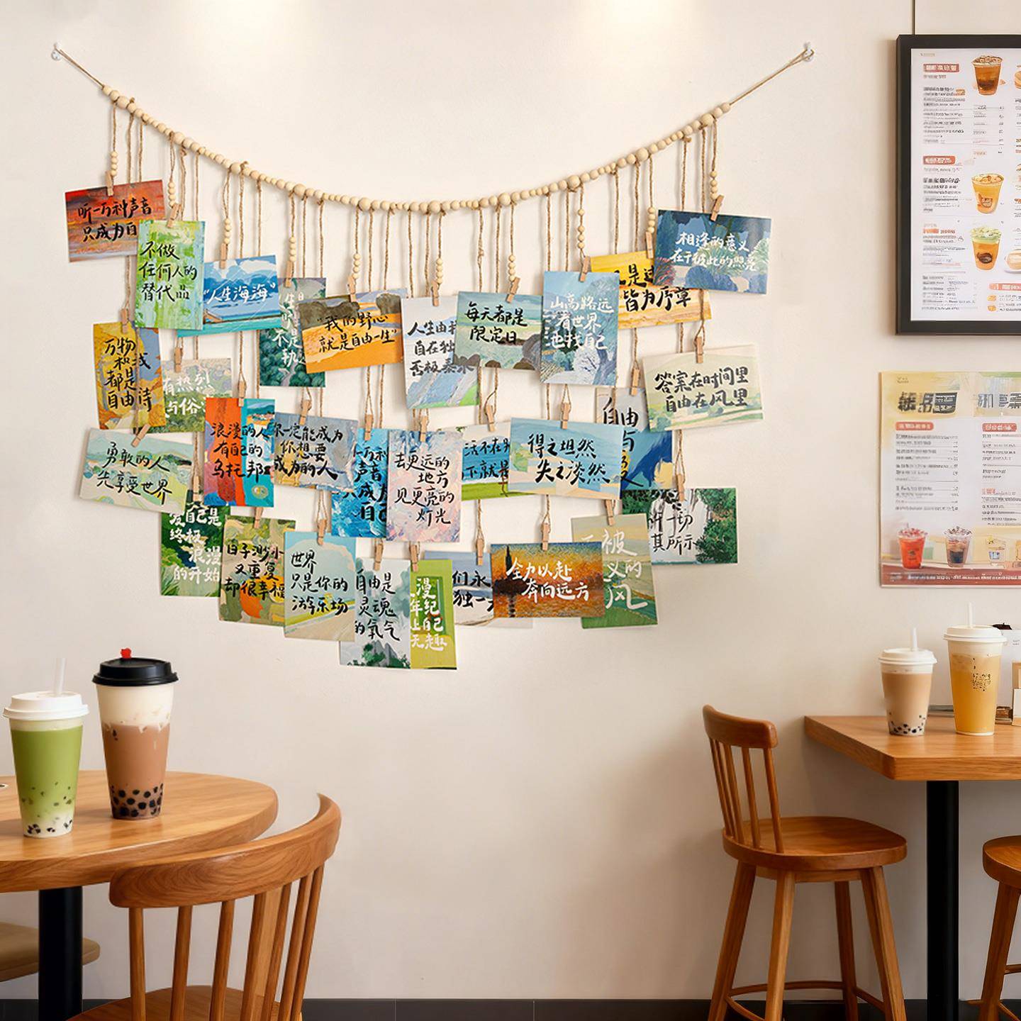 ins风奶茶店氛围感照片墙贴纸墙壁艺术挂件咖啡糖水墙面创意装饰