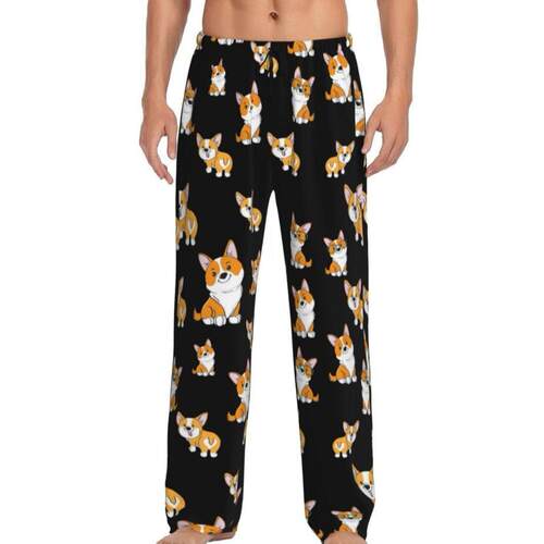 Men's Fashion Santa Claus Print Sleep Pants Polyester Blend