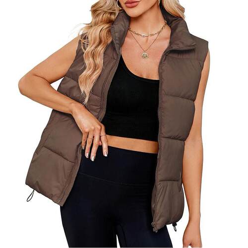 All In Motion Women's Long Puffer Vest Sleeveless Jacket