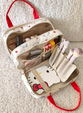 可爱kt猫化妆包女2026新款大容量收纳包外出旅行便携式分区洗漱包