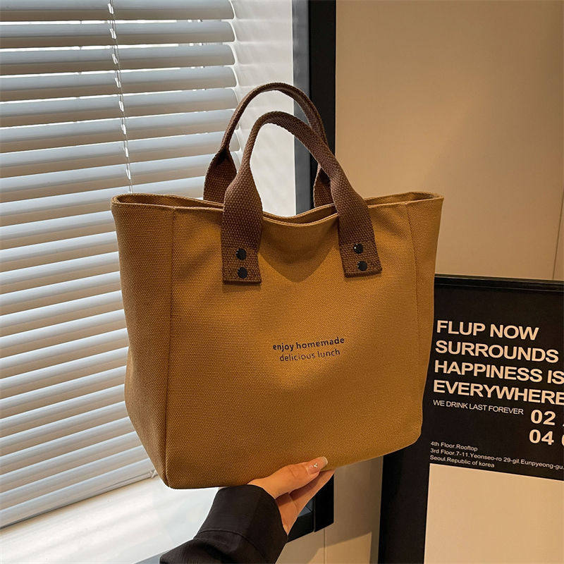 百搭帆布纯色手提袋日式便当妈咪上班族外出带饭简约撞色拎包饭盒,箱包皮具/热销女包/男包,时尚帆布包,淘宝优惠券,粉丝福利购,淘宝优惠卷