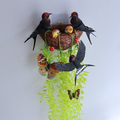 田园仿真鸟巢燕子窝壁饰