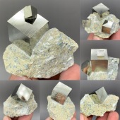 天然 矿物晶体矿石原石标本礼物收藏品摆件 黄铁矿 西班牙 立方体