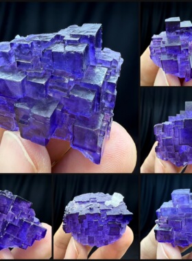 新疆矩阵萤石紫色天然矿物晶体矿石标本收藏观赏原石摆件地质科普