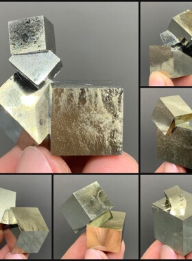 西班牙 连晶 黄铁矿 天然矿物晶体矿石标本收藏观赏原石摆件地质