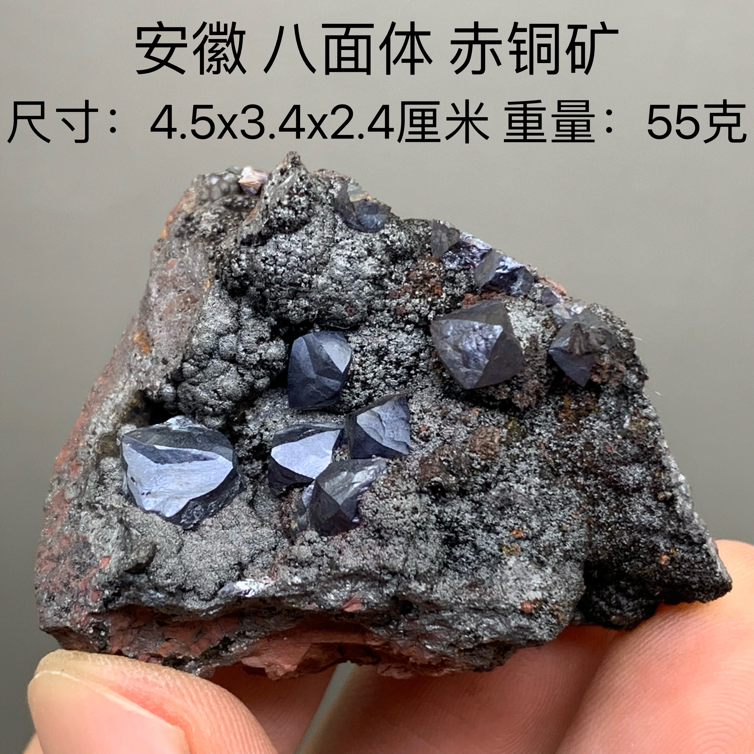 安徽八面体赤铜矿天然矿物晶体矿石标本收藏观赏原石摆件21
