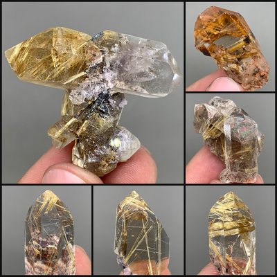 钛金发金矿物晶体水晶标本