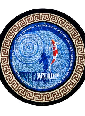 优选WESTELEVEN W11圆形家用仿羊G绒地毯 客厅卧室复古色块装饰地