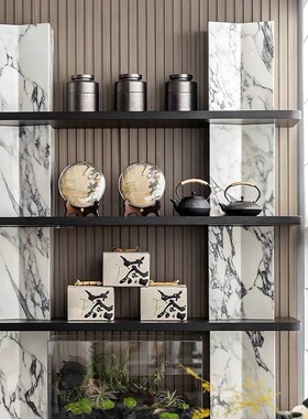 优选新中式现代售楼o处样板间客厅桌面茶叶壶泡茶壶花器饰品装饰