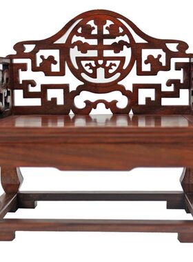 优选红木雕工艺品微型家具模型 微缩小家具M 红酸枝宝座龙座中式
