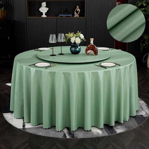 优选欧式轻奢高i级感防水防油免洗圆桌布酒店饭店PVC防烫大圆桌转