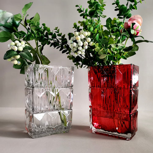 优选年新款水晶玻璃电视机柜摆件B花瓶高级感轻奢宽口客厅插花水