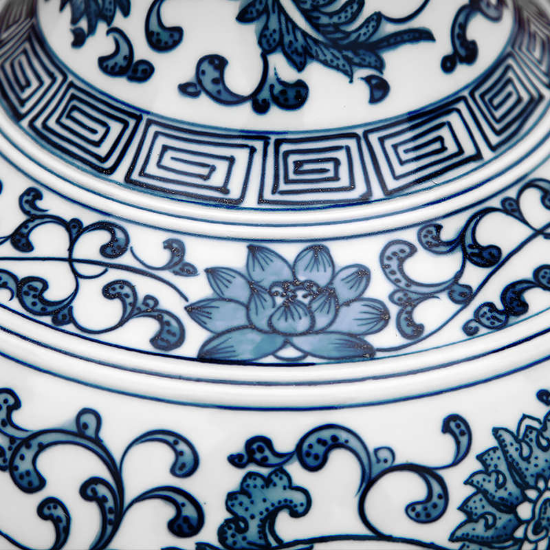 优选手绘中式仿古青花瓷s花瓶景德镇摆件工艺品家居装饰陶瓷器新