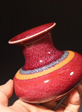 优选桌面书房新中式插花器钧瓷陶瓷台面摆件周家钧窑周Y家造花器