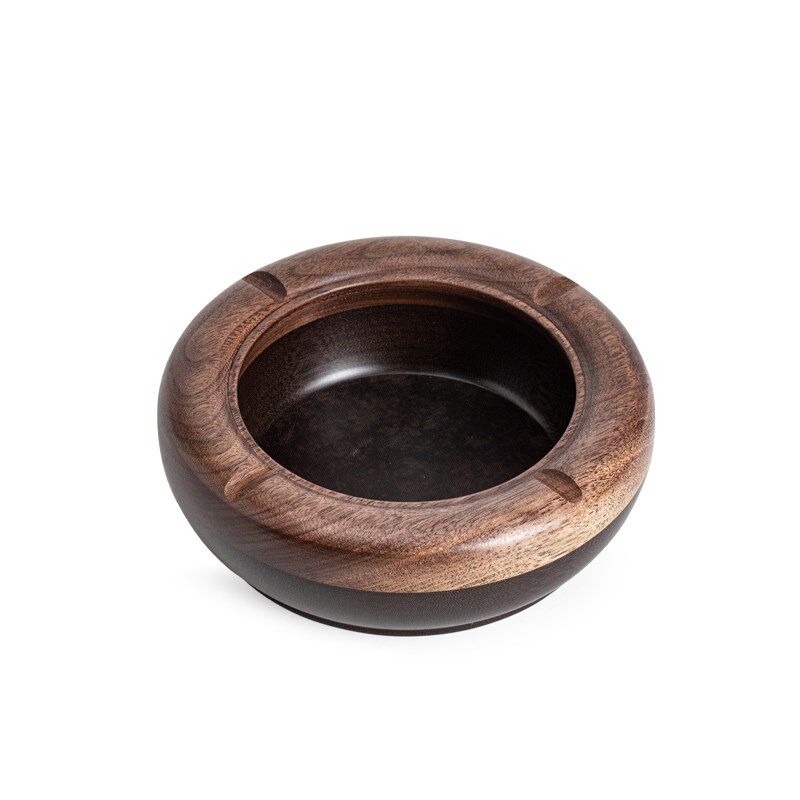 优选黑胡桃木电木烟灰缸实木大号茶室高端灭烟Q缸大气中式防烫防