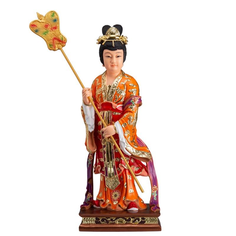 优选左右宫女雕像j玉皇大帝母亲母亲祖先少女仙女雕像树脂彩绘家