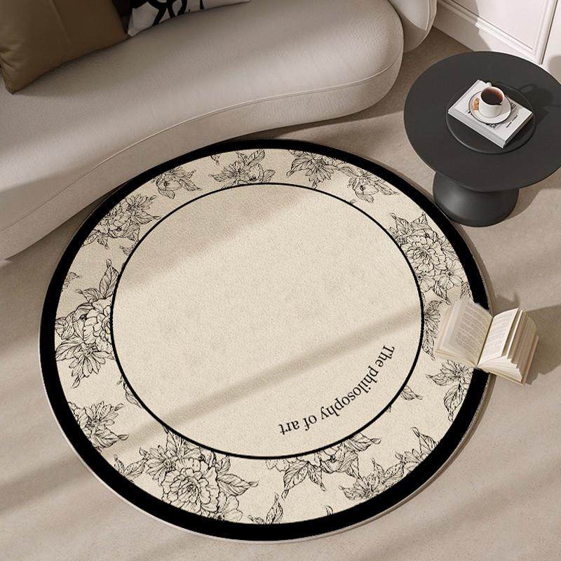 优选圆形法式地i毯客厅轻奢复古简约高级感奶油风卧室衣帽间梳妆