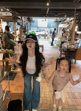 MINI STUDIO徐琳  「辣妹宣言T」甜酷插肩袖植绒字母棉感短款上衣