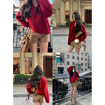 11/11 10AM徐琳「长腿辣妹」加厚高腰斜纹棉复合360g韩国绒短裤