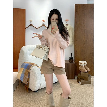 01/06 10AM 徐琳「立冬软糖」慵懒感大廓型安迪绒带毛领绒感毛衣