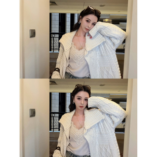 11/11 10AM徐琳「长期经典主义」温柔风翻领立体绞花多织毛衣外套