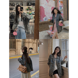 MINISTUDIO徐琳「西部单宁」新汉服廓形水洗灰牛仔外套