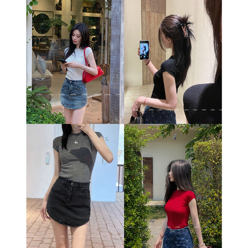 徐琳mini精纺羊毛多色针织上衣