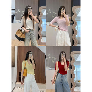 款 轻奢中袖 48支双股100美利奴羊毛针织上衣t打底 STUDIO徐琳 MINI