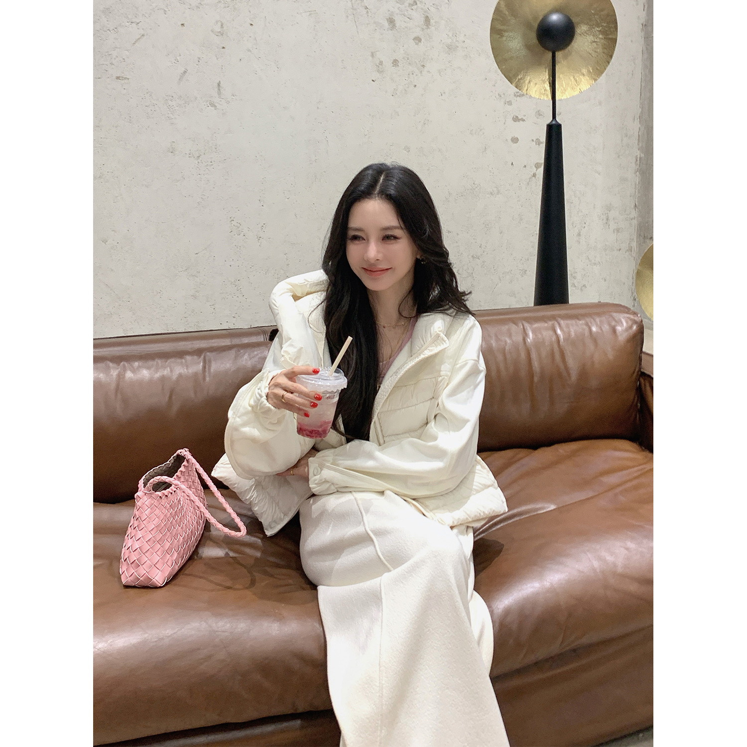 11/11 10AM  徐琳「轻氧羽绒」秋冬轻薄款针织拼接排骨连帽羽绒服