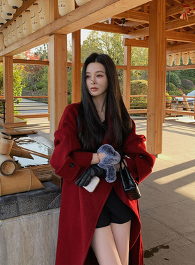 12/2  10AM 徐琳「香榭大衣」100羊毛大翻领中长款双面呢圣诞大衣