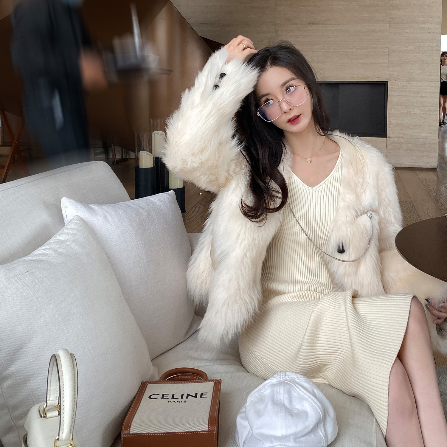 徐琳皮草mini款派韩版宽松百搭