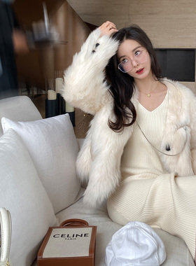 08/13 10AM徐琳 羊毛皮草女派克服长袖韩版宽松百搭毛茸茸外套
