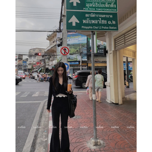 MINI STUDIO徐琳 开年有喜 自在出街 休闲度假天鹅绒阔腿丝绒套装