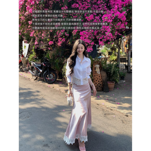 徐琳mini醋酸缎面垂感A字半身裙