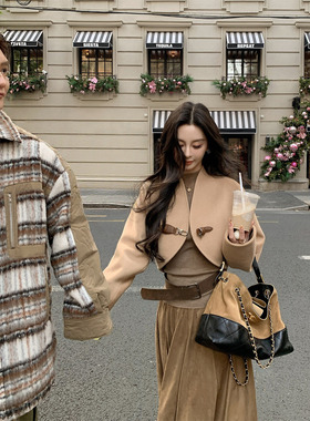 01/06 10AM 徐琳「比弗利老钱」私服定染驼色羊毛海岛绒斗篷大衣