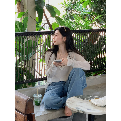 3/13  10AM  MINI STUDIO徐琳「慵懒美学」蕾丝花边天丝羊毛上衣