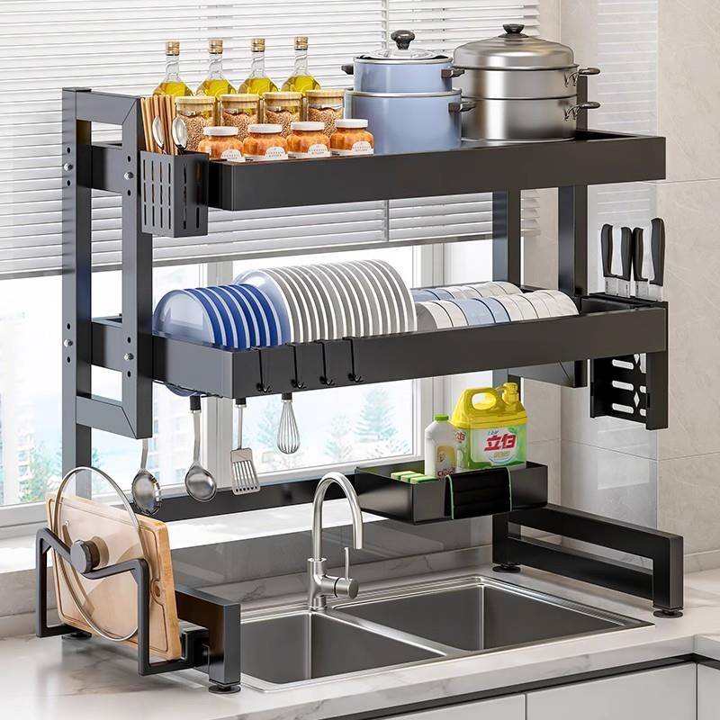厨房水槽置物架多功能碗盘收纳架洗碗槽水池上沥水碗架放碗碟架子