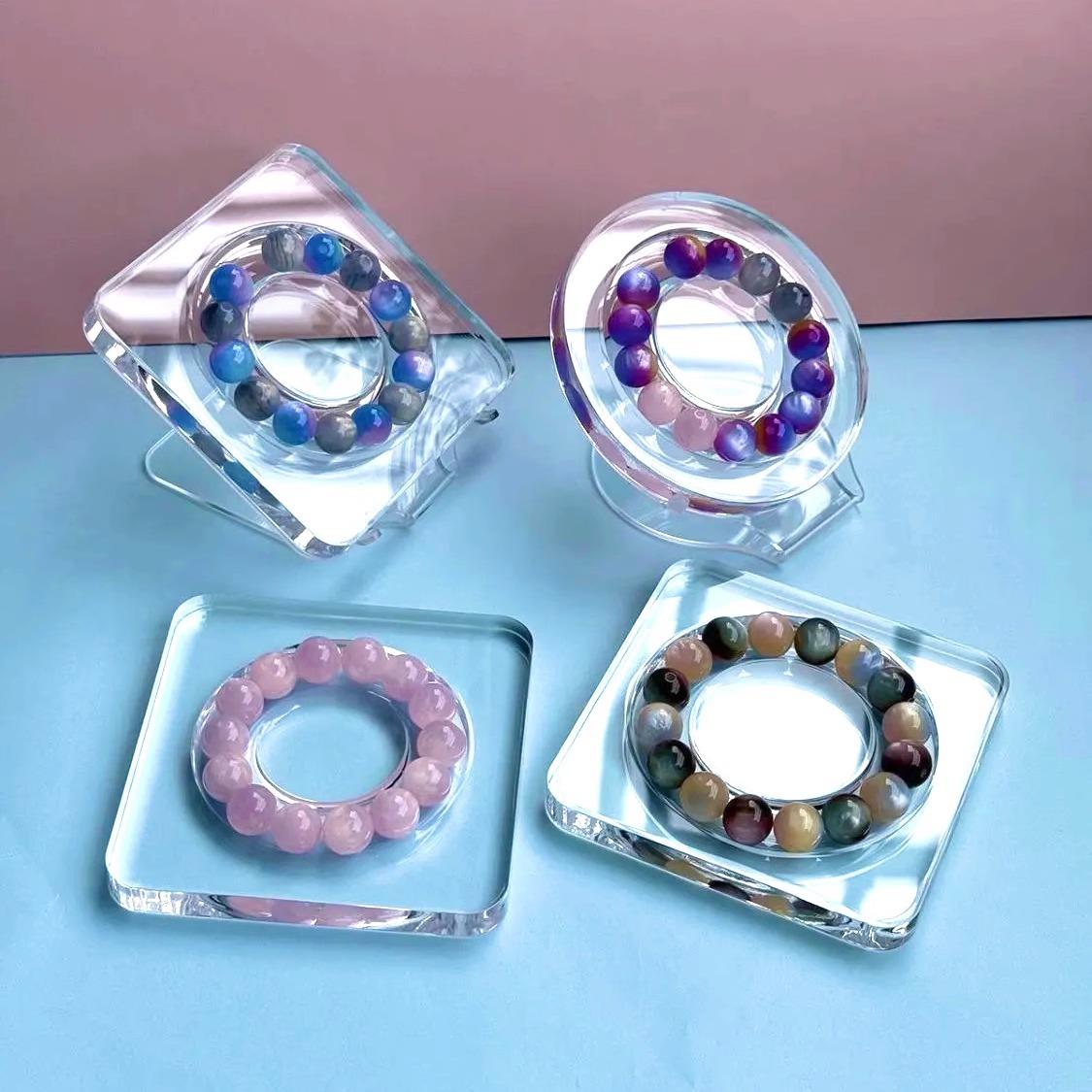 2025串珠托盘亚克力透明水晶串珠盘项链首饰品手链diy手串设计展